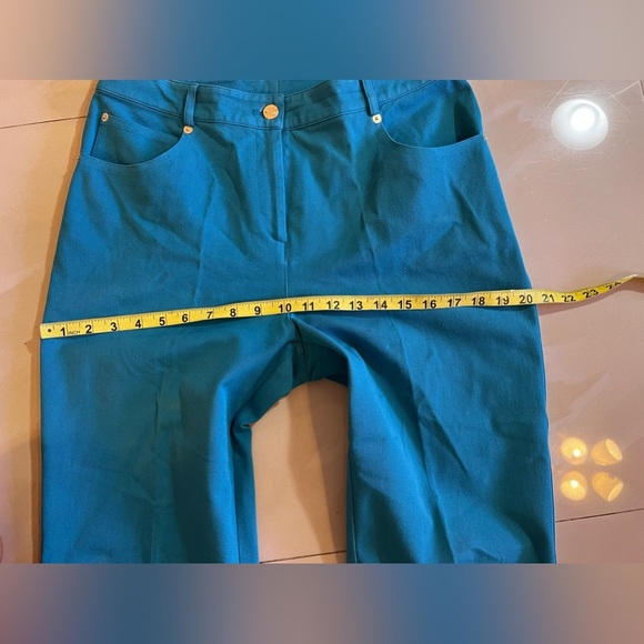 St John dress Pants Turquoise blue Sporty Trousers straight dress pant 8 zip - Picture 8 of 16